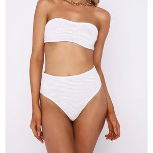 White Fox Boutique Mesh Bandeau and Bottom - White